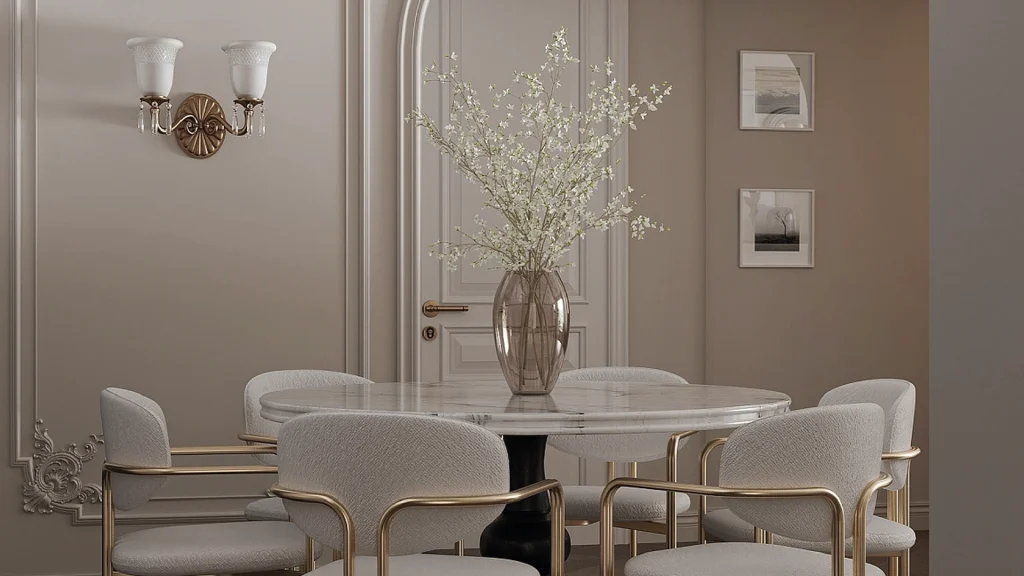 Jadalnia w stylu glamour