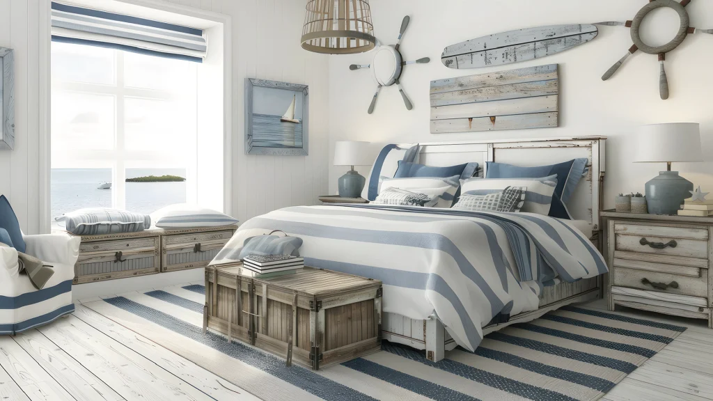 Sypialnia w stylu morskim